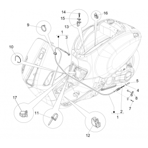 Achterremkabel Vespa Sprint 50 4-takt IGET 3V Euro 5