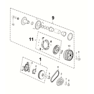 Transmission Peugeot Tweet 125 Z PRO 2021-2022