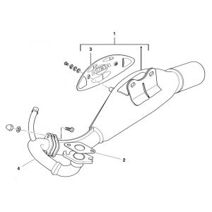 Uitlaat Beta Ark-k 50 2-takt LC zilver 2004