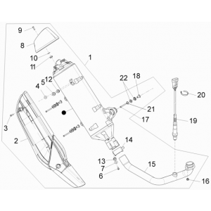 Uitlaat Piaggio Beverly 350 Sport Touring Euro 3 2013-2014