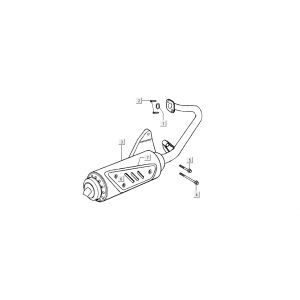 Uitlaat Kymco Dink AC 2-takt Zilver