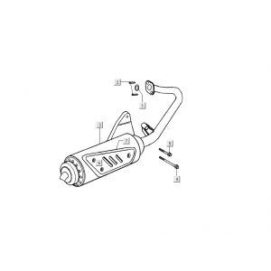 Uitlaat Kymco Dink 50 2-takt LC zilver