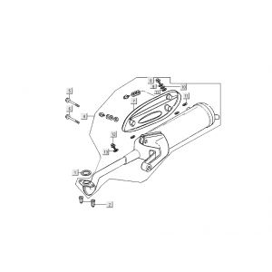 Uitlaat Kymco Filly 4-takt zilver