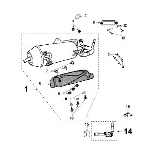 Uitlaat Peugeot Speedfight 3 50 2-takt AC Zwart