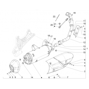 Uitlaat Piaggio Beverly 300 HPE 4V ABS Euro 5 2021-2022