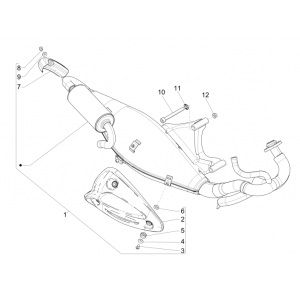 Uitlaat Piaggio Zip 50 SP 2-takt LC 2006-2013