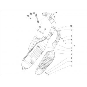 Uitlaat Vespa Sprint 125 3V IE ABS Euro 5 2021