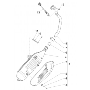 Uitlaat Vespa GTS 125 IE ABS Euro 4 2019