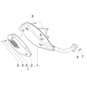 Uitlaat Vespa S 45km 4-takt 4-klepper
