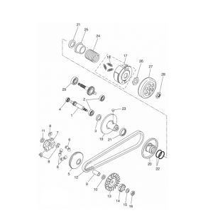 Variateur - V-snaar- Koppeling Yamaha Aerox 4-takt 2014