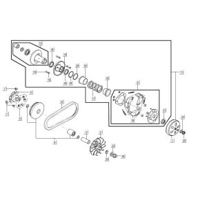 Variateur - V-snaar- Koppeling Kymco Agility 16+ 125 Mat Metallic Silver