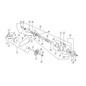 Variateur - V-snaar- Koppeling Kymco Agility 16+ 200i Mat Metallic Silver