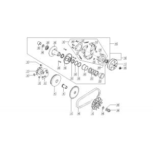 Variateur - V-snaar - Koppeling Kymco Super8 50 4-takt 2009→ zwart