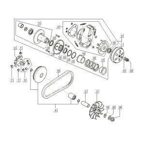 Variateur - V-snaar - Koppeling Kymco Like 200i Zwart