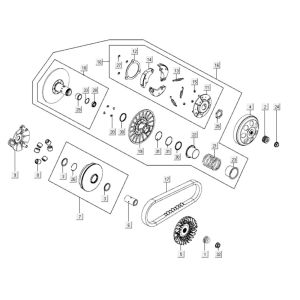 Variateur - V-snaar - Koppeling Kymco Xciting 400i Geel