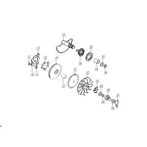 Variateur - Kickstarteras Kymco Super9 50 2-takt AC oud model zwart geel