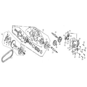 Variateur - V-snaar - Koppeling - Vertanding BTC Grande Retro 125