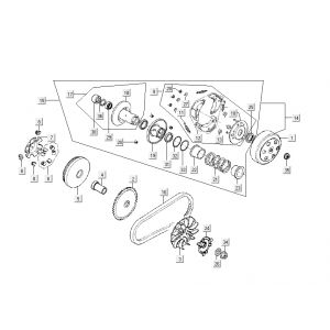 Variateur - V-snaar- Koppeling Kymco Like TT 4-takt zwart glans 2015 2015