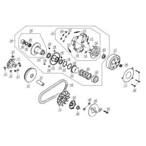 Variateur - V-snaar- Koppeling Kymco Maxxer 90 Zwart