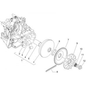 Variateur - V-snaar Piaggio Zip 2000 4-takt AC