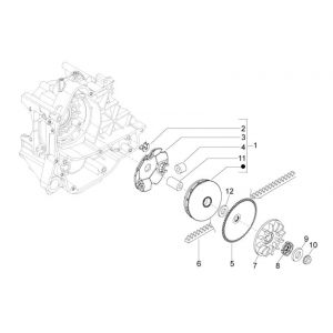 Variateur - V-snaar Vespa LXV 4-takt 2V 25km/u