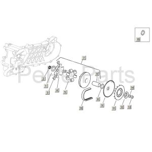 Variateur - V-snaar Aprilia Mojito Custom 50 2-takt (Piaggio motor) 2004-2010