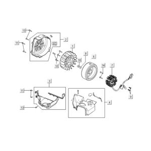 Ontsteking - Stator - Vliegwiel - KoelkappenKymco People One 125i
