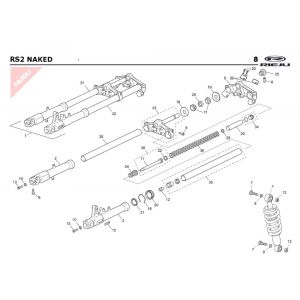 Voorvork - Balhoofdstel - Schokbreker Rieju Rs2 Naked zwart 2009 2-takt