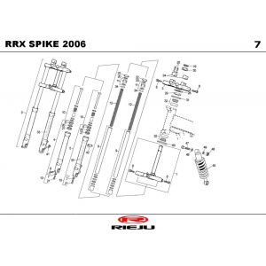 Voorvork - Balhoofdstel - Schokbreker Rieju Spike-x zwart 2006 2-takt