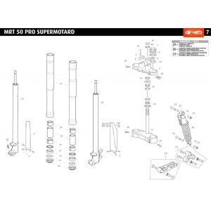 Voorvork - Balhoofdstel - Schokbreker Rieju MRT pro SM zwart 2010 2-takt