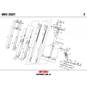 Voorvork - Balhoofdstel - Schokbreker Rieju MRX P-up rood 2008 2-takt