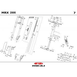 Voorvork - Balhoofdstel - Schokbreker Rieju MRX zwart 2006 2-takt
