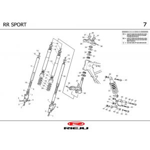 Voorvork - Balhoofdstel - Schokbreker Rieju RR blauw 2002 2-takt