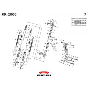 Voorvork - Balhoofdstel - Schokbreker Rieju RR castrol 2001 2-takt