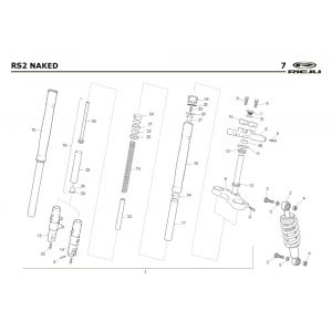 Voorvork - Balhoofdstel - Schokbreker Rieju Rs2 Naked zwart 2009 2-takt