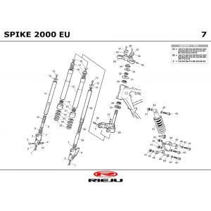 Voorvork - Balhoofdstel - Schokbreker Rieju Spike grijs 2003 2-takt