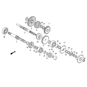 Versnellingsbak (fietskettingas) Honda MB/MT/MTX 50