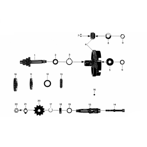 Versnellingsbak 3V Voet Zundapp C50 Sport 529-010