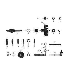 Versnellingsbak 5V Voet Zundapp GTS 50 529-028 en 029