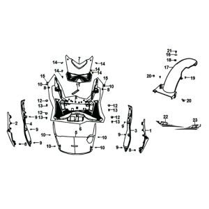 Voetplaat/ framebekleding Sym Jet 14 125I E4 Blue (BU-289S)