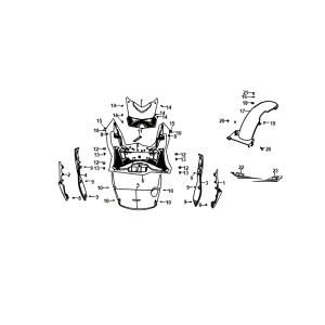 Voetplaat framebekleding Sym Jet 14 white (WH-006)