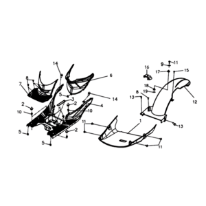 Voetplaat/ framebekleding 2 Sym Symphony ST 200I Black/ Silver (BK-001C/S-882S)