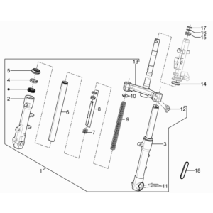 Voorvork - Balhoofdstel Piaggio Typhoon 50 2-takt Euro 3 2011