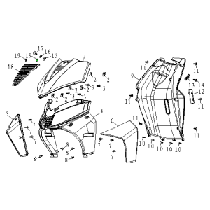 Voorkap - Beenschild China FoX blauw mat