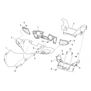 Stuurkappen Aprilia SR 50 LC (injectie en carburateur) 2004-2009