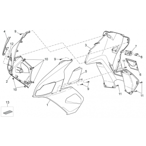Voorkap - Beenschild Aprilia SR 50 LC (injectie en carburateur) 2004-2009 geel