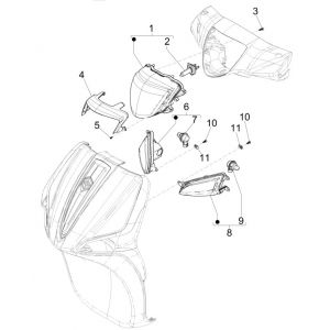 Koplamp - Knipperlichten voorzijde Piaggio Liberty 125 IGET 3V ABS Euro 5