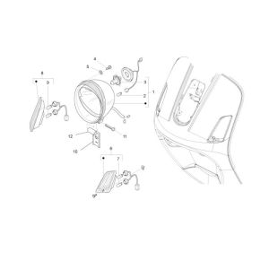 Koplamp - Knipperlichten voorzijde Vespa LXV 50 2-takt groen 305/A