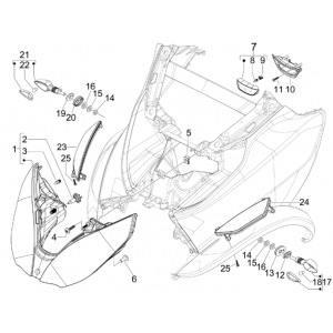 Koplamp - Knipperlichten voorzijde Piaggio MP3 300 LT Sport 2009-2014