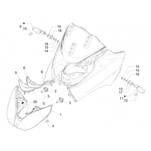 Koplamp - Knipperlichten voorzijde Piaggio MP3 500 LT Business 2014-2016